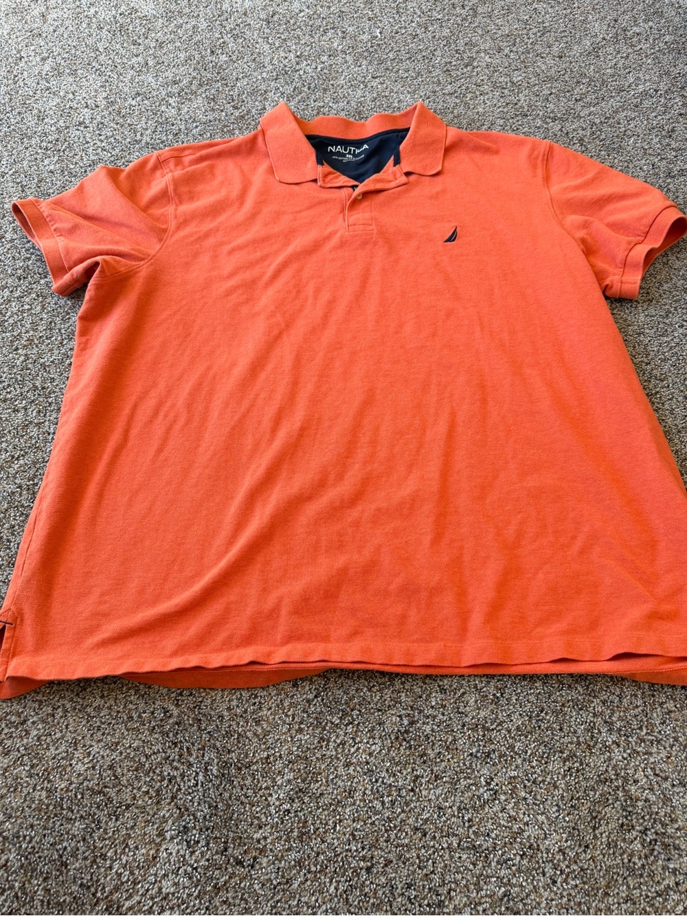 Nautica Mens 3XL Orange Coral Stretch Cotton Polo Shirt Sailboat Logo Big Tall